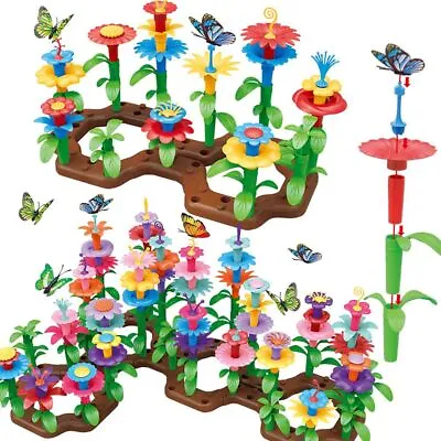 Garden Toys Gifts For Over 3 Year Old - Flower Garden Building Toy Set 50-272Pcs • £7.66