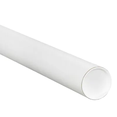 Pack Of 34 White Mailing Tubes 2.5x18  Secure Caps For Shipping • $79.21