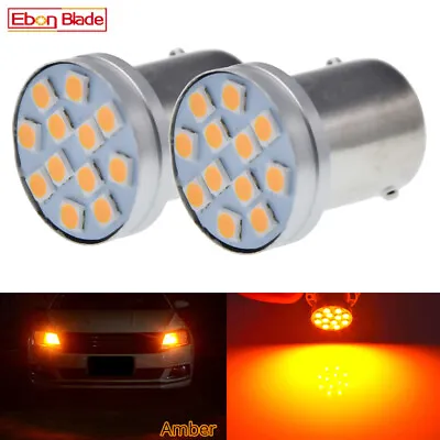 2 X 24V 24 Volt DC 1156 BA15S P21W 12 SMD Amber Truck LED Turn Signal Light Bulb • $3.86