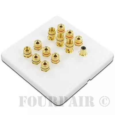 $8.95 • Buy 6 Speaker + 1 Subwoofer Wall Plate 6.1 Home Theater Surround Sound White (5.1)