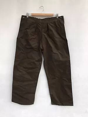 Mens Womens Vintage Claybourn Cotton Oilskin Pants Trousers Brown Size 6 • £30.37