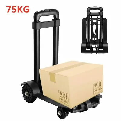 Portable Folding Trolley Hand Truck Barrow Workshop Shopping Cart Into Backpack • £16.99