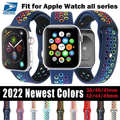 $3.99 • Buy For Apple Watch Series 8 7 6 5 4 321 SE Silicone Nike+ Sports Band Strap 38-45mm