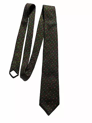 VTG J. Press Green Red Paisley Challis Wool Hand Blocked Narrow Width Tie • $10