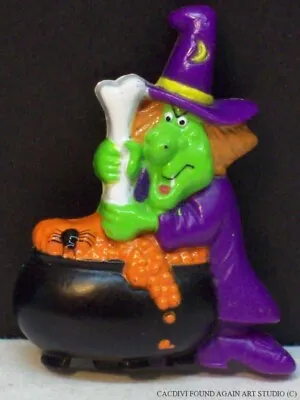 Halloween Witch Black Cauldron Pot Vintage Pin Bone Ladle Cooking Russ Brooch • $12.99