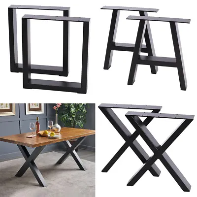 2x Table Leg Steel Dining Coffee Bench Office Desk Metal Industrial Style Rustic • £67.95