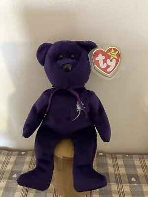 £8.50 • Buy TY Beanie Baby Bear Princess BN Purple Diana White Rose Collectible 
