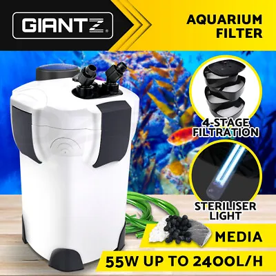 Giantz Aquarium Filter Fish Tank External Canister Water Pump Sponge 2400L/H • $148.95