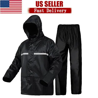 Rain Suit For Men Women Jackets Pant Gear Raincoat Waterproof Motorcycle Hivis • $18.99