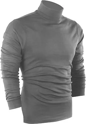 Turtleneck T-Shirt For Men Long Sleeves Tailored Comfort Fit Lot Utopia Wear • $19.32