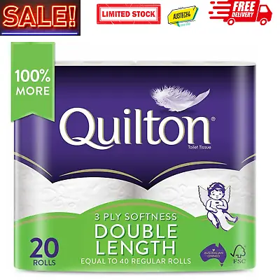 $44.50 • Buy Quilton Toilet Paper Tissue Rolls 3-Ply Double Length-Best Selling Toilet Paper