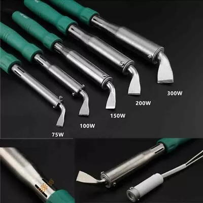 £18.53 • Buy 220V 75/100/150/200W High Power Electric Soldering Iron Chisel Point Copper Tip