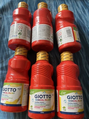 Giotto 250ml Washable Ready Mixed School Red Paint Bottle 6 Pack • £9.99