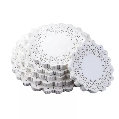 100Pcs White Lace Round Paper Cake Cupcake Doilies Placemat Baking Decor  • $15.19