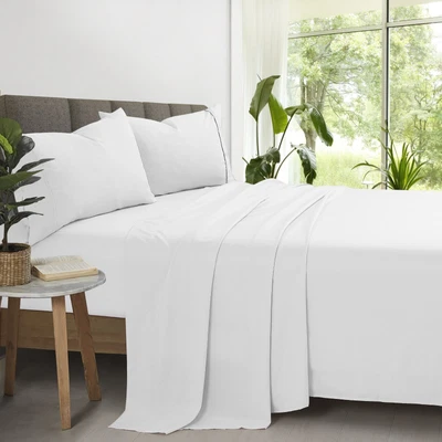 $47.99 • Buy 2000TC Ultra Soft Deep Fitted Sheet Set Pillowcases Single/Double/Queen/King Bed