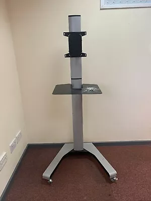 TV Stand Heavy Duty Mobile Trolley Cart On Wheels With Laptop Stand And Mount • £24.99
