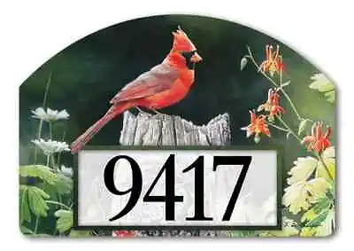 Yard Design Address Marker House Number Magnetic Sign CARDINAL SONG BIRD New💗tw • $17