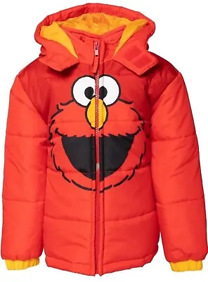 Sesame Street Elmo  Jacket  Red Coat Puffer Size 4T • $24.99