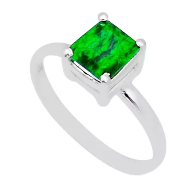 925 Sterling Silver 2.20cts Faceted Natural Green Maw Sit Sit Ring Size 8 Y1466 • $16.79