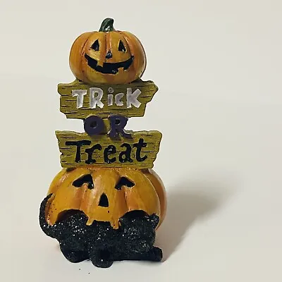 Ashland Halloween Tiny Treasures Pumpkin Jack-0-lantern Black Cat In Mouth • $14