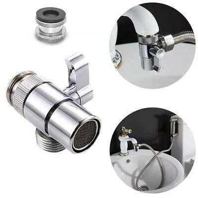 Switch Faucet Adapter 3 Way Tee Connector  Shower Head Diverter Valve • £6.74