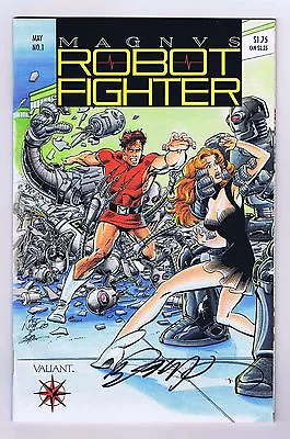 Magnus Robot Fighter #1 Signed W/COA Bob Layton W/ Insert 1991 Fine Valiant • $69.95