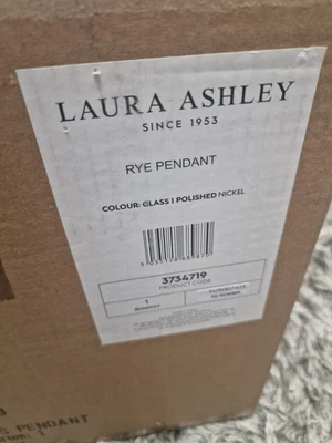 £60 • Buy Laura Ashley Rye Glass Pendant Ceiling Light, Clear