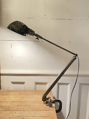 Vintage Industrial Wall Or Desk Mount Lamp Light Factory Machinist Metal NICE!! • $300