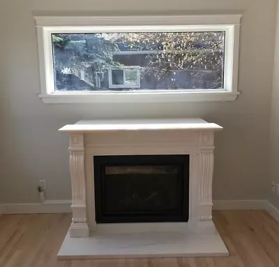 Hand Carved Custom Design UK Style White Marble Fireplace Mantelmarble Mantle • $2848.10