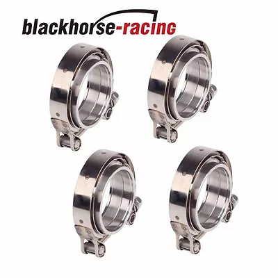 4Pcs 2.5’’inch Stainless Steel V-band Clamp+flange Turbo Pipe Wastegate Exhaust • $44.99