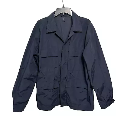 J. Crew Men's Utility Jacket Size Large Navy Blue Button Up H5743 • $25.18