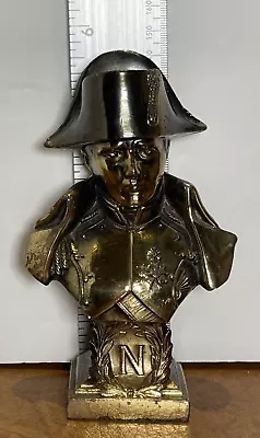 Vintage Metal Bust Statue Emperor Napolean Bonaparte 5.5x3.25 Inch Figurine • £84.29