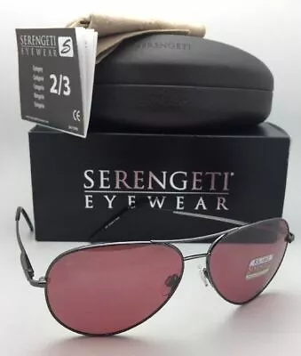 $389.95 • Buy SERENGETI PHOTOCHROMIC POLARIZED Sunglasses Medium Aviator 8088 Gunmetal +Sedona