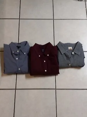 J. Crew Men’s Button Down Shirt Long Sleeve  Lot Of 3 Large [2 Slim 1 Regular] • $29.99