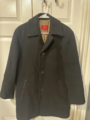 Cole Haan Jacket Men S Wool & Cashmere Topper Coat With Lambskin Trim • $125.98
