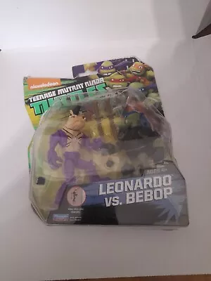 TMNT Teenage Mutant Ninja Turtles Leonardo Vs Bebop 2 Figure Toy Pack Leo 2015 • £19.99