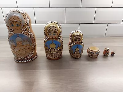 Russian Nesting Dolls Matryoshka Vintage Hand Painted Made In Russia • £19.99