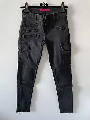 J Brand Pour Holt Renfrew Cargo Jeans Faded Black Size 25 Zippers Pockets • $110.84