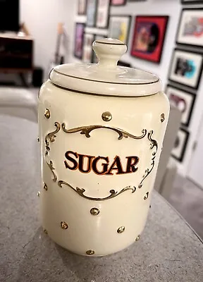 Porcelier Gold Dot Sugar Canister Toaster Coffee Pot Collectible Antique Vintage • $40