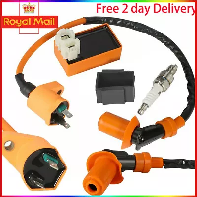 For GY6/50cc/125cc/150cc Scooter ATV Racing Ignition Coil Spark Plug CDI Box Kit • £10.49