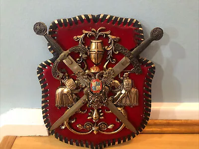 Wall Plaque (Coat Of Arms Of Spain With Eagles Swords & Knights) HANDMADE • $69.99