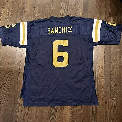 New York Jets Mark Sanchez Jersey Mens Size 2XL Blue Reebok • $33.79