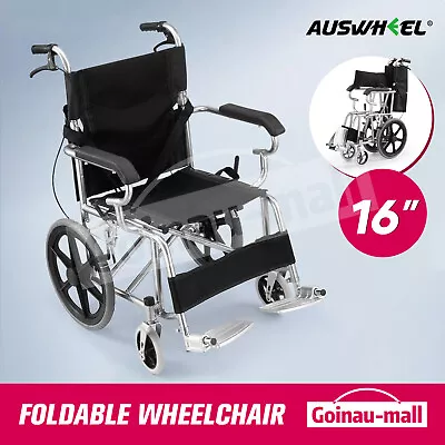 Foldable Wheelchair Mobility Disability Aid Portable Lightweight Auswheel 16” • $179.96