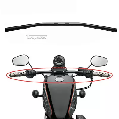 Black 1  Inch Drag Bar Handlebar Bar For Harley Sportster 883 1200 Bobber Custom • $40.12