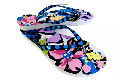 VERA BRADLEY MARIAN FLORAL TROPICAL FLIP FLOP SANDAL SIZE Medium-7-8-NEW • $18