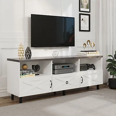 TV Stand For Up To 70 Inch Farmhouse Entertainment Center With Storage Cabinet • $128.99