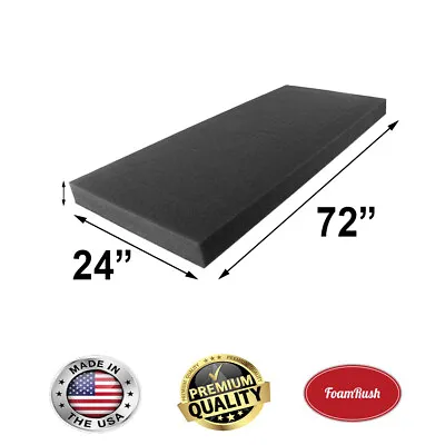 $22.99 • Buy 24  X 72  Charcoal High Density Upholstery Foam Cushion Made In USA