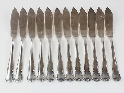 12 Piece Antique Rostfrei Solingen FB100 Silverplate Butter Knife Set • $170.93