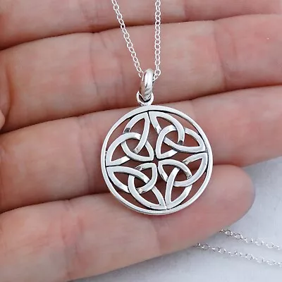 Celtic Trinity Knot Pendant Necklace - 925 Sterling Silver - Irish Love NEW • $25