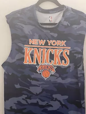 NBA Summer Tank Top New York Knicks Large Blue Camo Men • $9.99